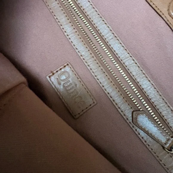 Quince Italian Leather Handwoven Tan Tote - Picture 7 of 9